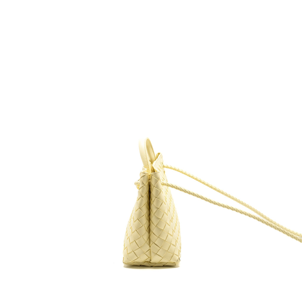 BOTTEGA VENETA SMALL ANDIAMO BAG LAMBSKIN LIGHT YELLOW GHW