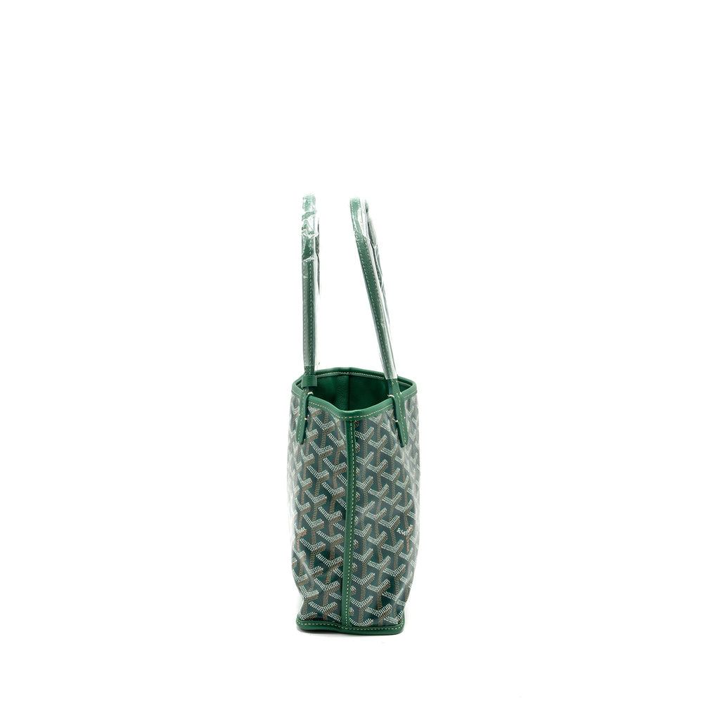 GOYARD MINI ANJOU TOTE BAG GOYARDLINE CANVAS / LEATHER GREEN SHW