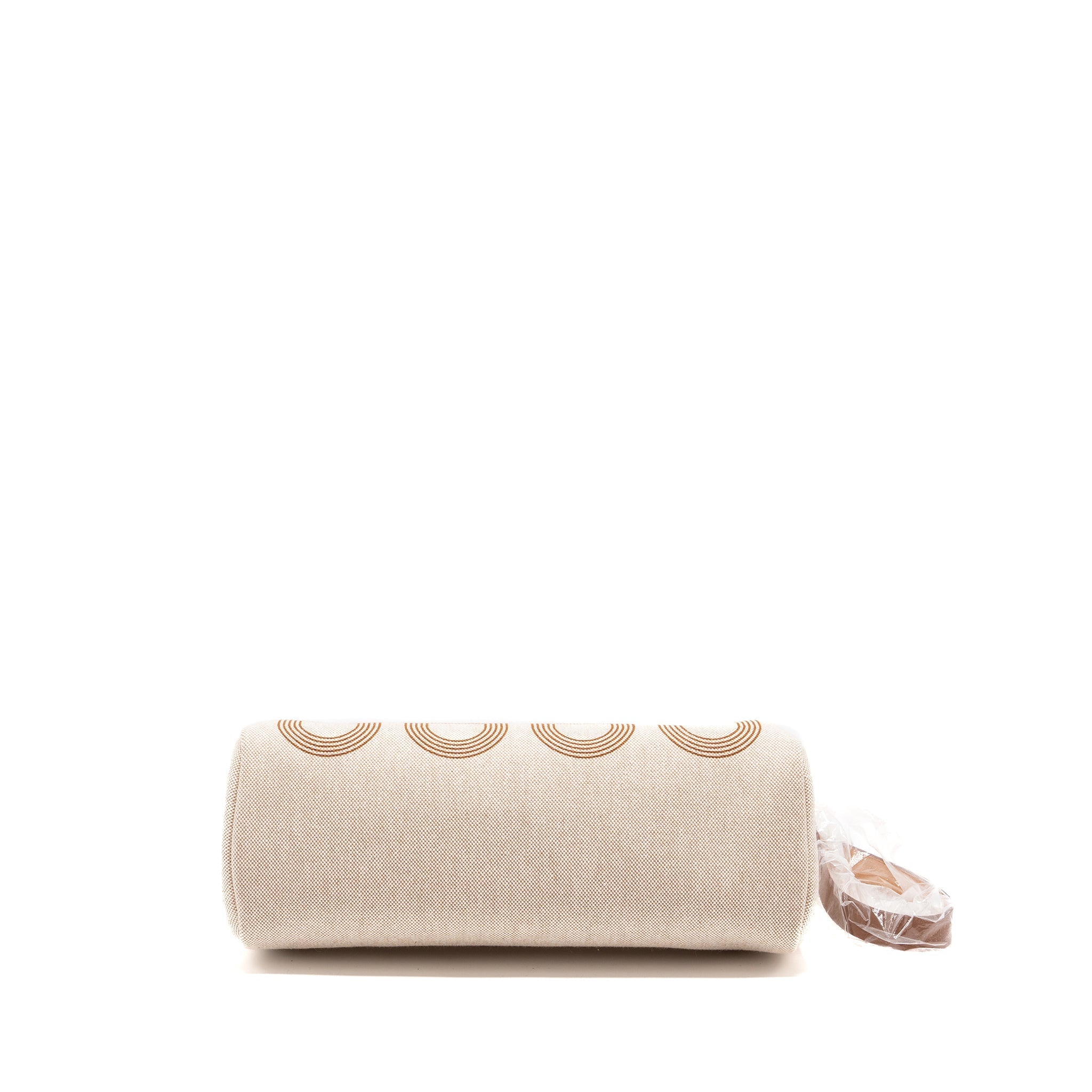 HERMES HERBAG 31 ZIP BAG TOILE H PLUME CANVAS / HUNTER FAUVE / ECRU- BEIGE GHW