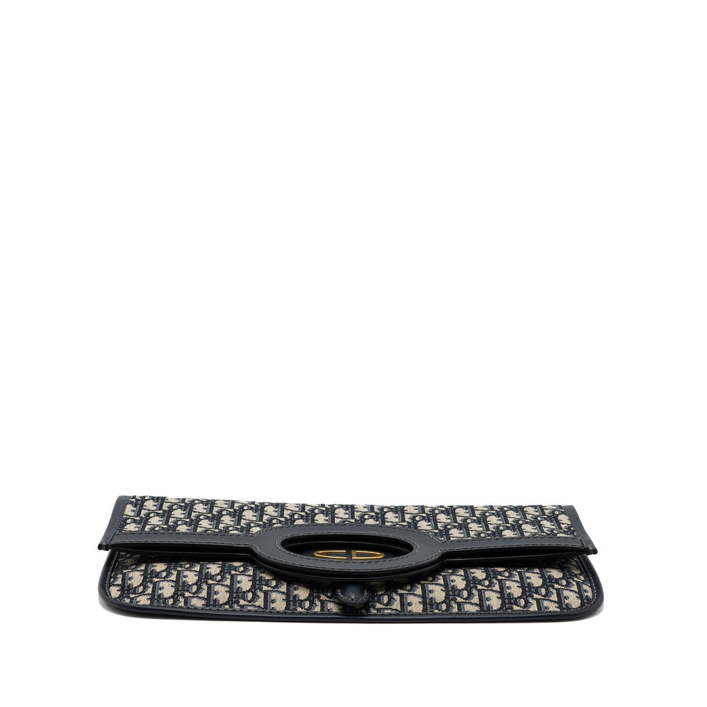 DIOR FOLDER CLUTCH BLUE DIOR OBLIQUE CANVAS/ LEATHER GHW