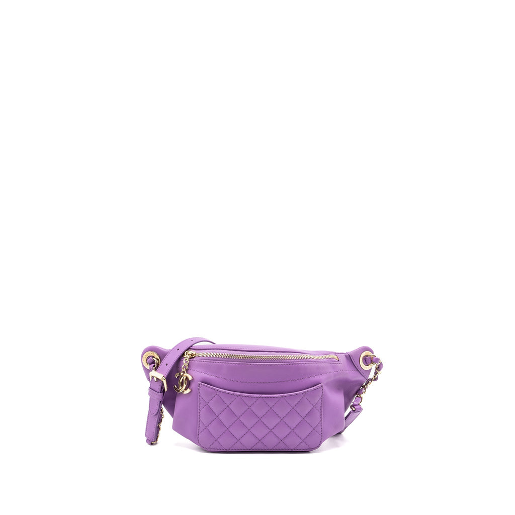 CHANEL BELT BAG LAMBSKIN PURPLE LGHW