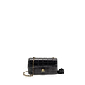 CHANEL CAMELLIA MINI FLAP SHOULDER BAG LAMBSKIN BLACK GHW