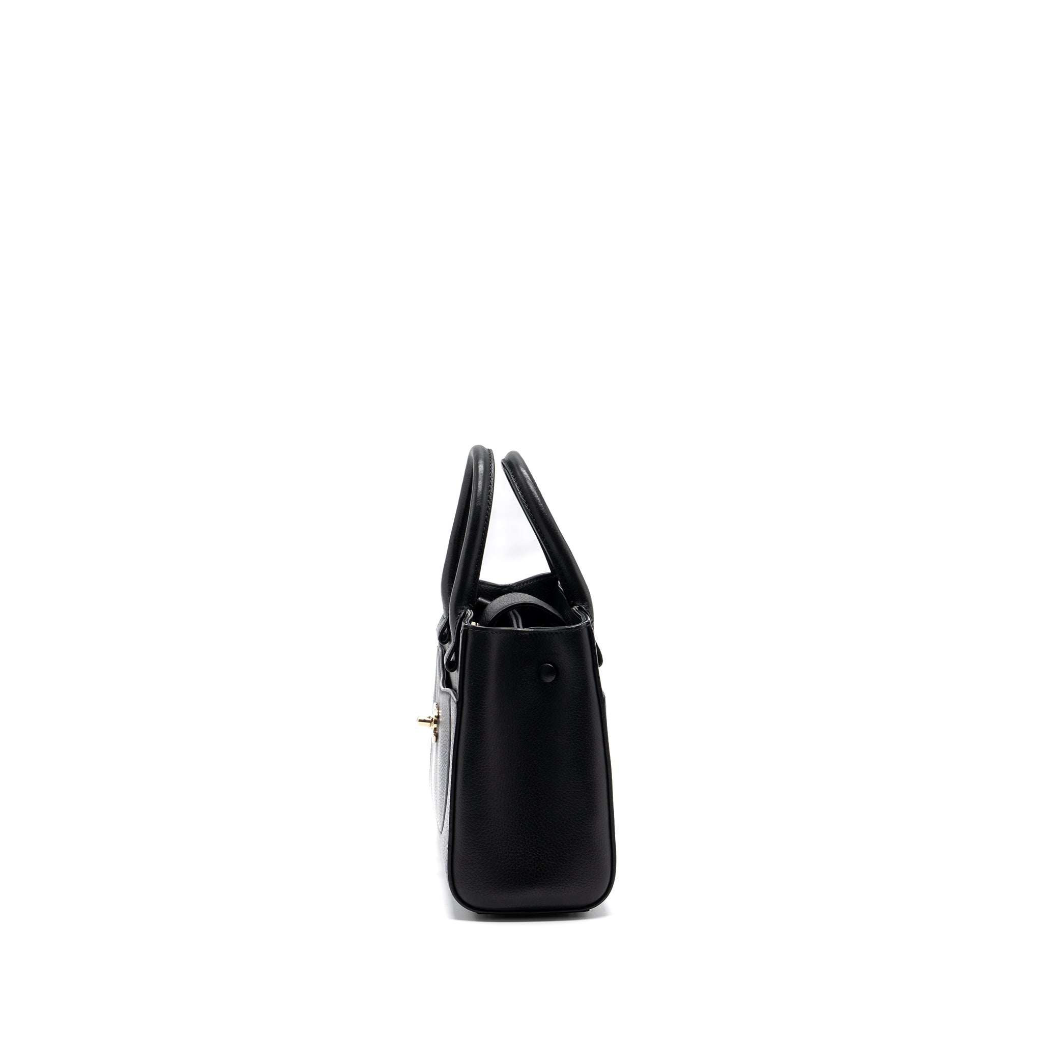 CHANEL TOP HANDLE SMALL TOTE BAG GRAINED CALFSKIN BLACK LGHW