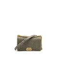 CHANEL MEDIUM BOY BAG DENIM OLIVE GREEN BRUSHED GHW