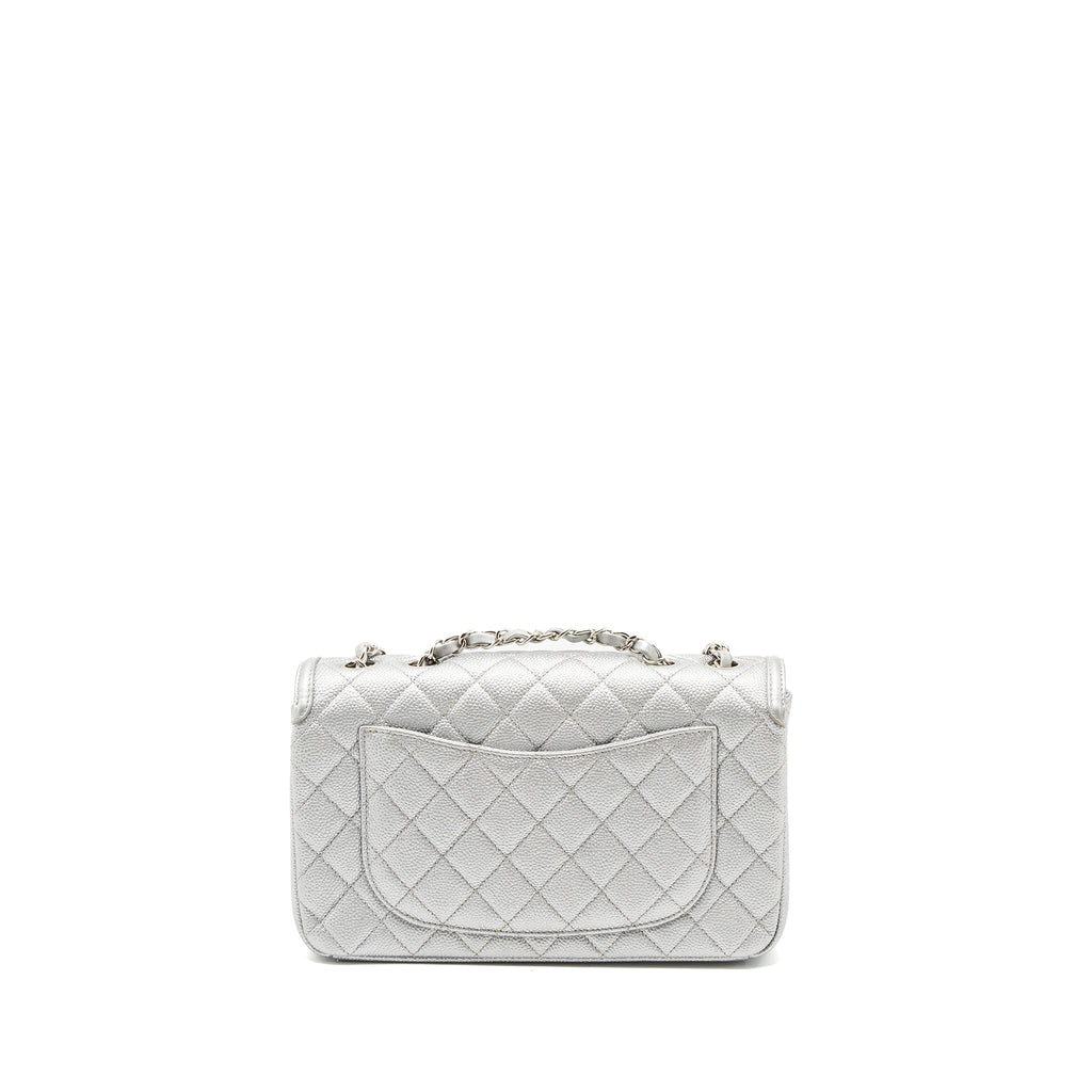CHANEL FILIGREE FLAP BAG CAVIAR SILVER SHW