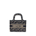 DIOR MINI BOOK TOTE BLUE OBLIQUE EMBROIDERY
