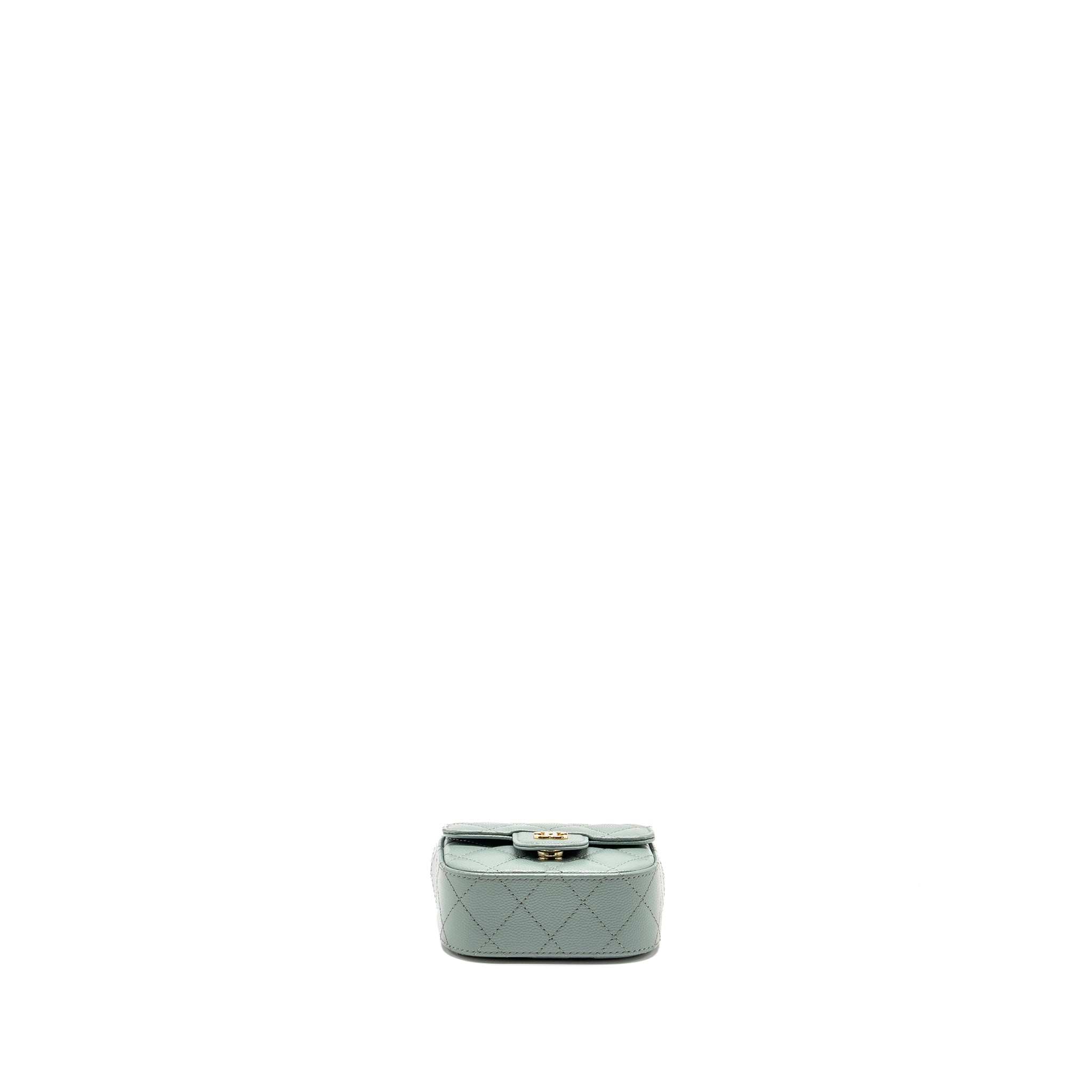 CHANEL MINI FLAP VANITY WITH CHAIN CAVIAR LIGHT GREEN LGHW