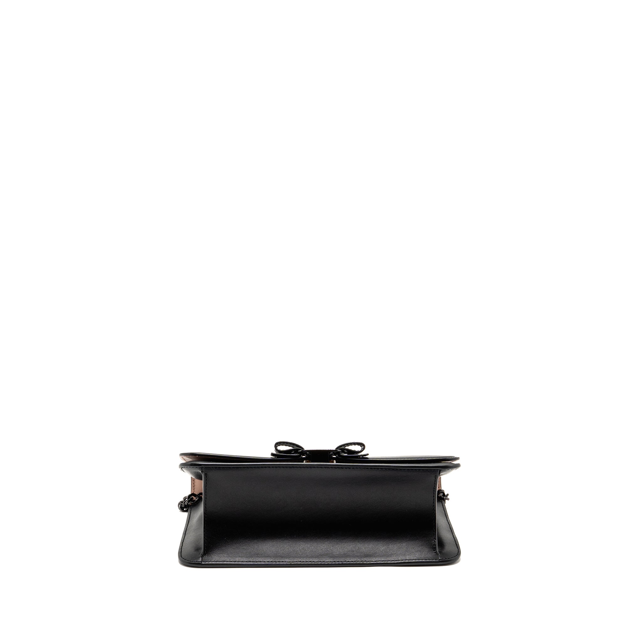 SALVATORE FERRAGAMO VARA BOW CROSSBODY FLAP BAG BLACK CALFSKIN BLACK HARDWARE