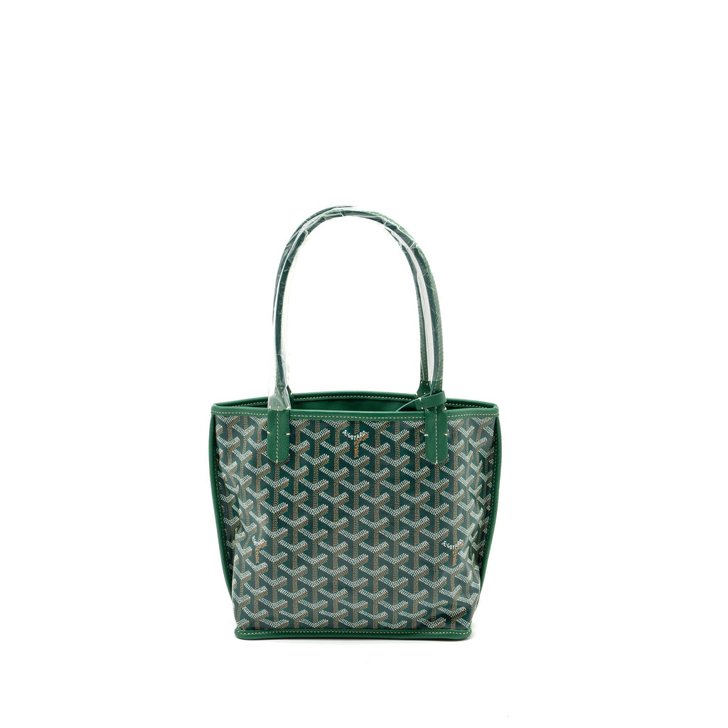 GOYARD MINI ANJOU TOTE BAG GOYARDLINE CANVAS / LEATHER GREEN SHW