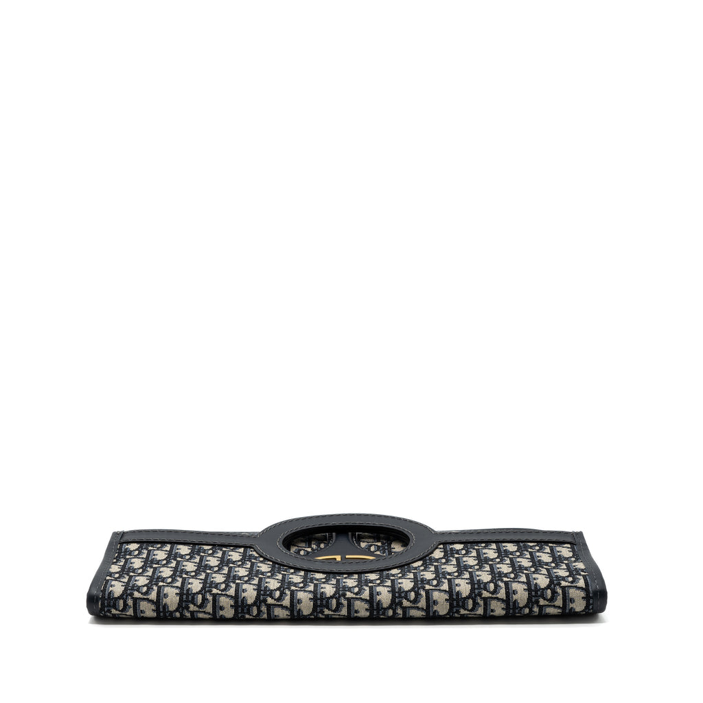 DIOR FOLDER CLUTCH BLUE DIOR OBLIQUE CANVAS/ LEATHER GHW