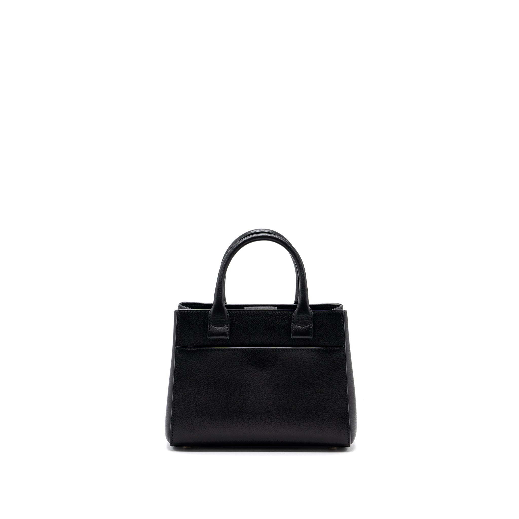CHANEL TOP HANDLE SMALL TOTE BAG GRAINED CALFSKIN BLACK LGHW