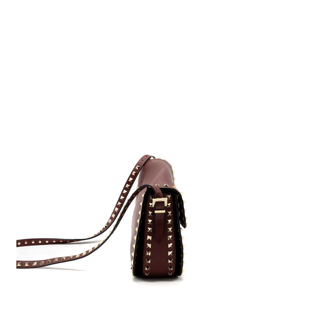 VALENTINO ROCKSTUD FLAP BAG CALFSKIN RED GHW