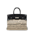 HERMES BIRKIN 35 DE CAMP DECHAINEE LIMITED EDITION TOILE CANVAS / SWIFT BLACK SHW