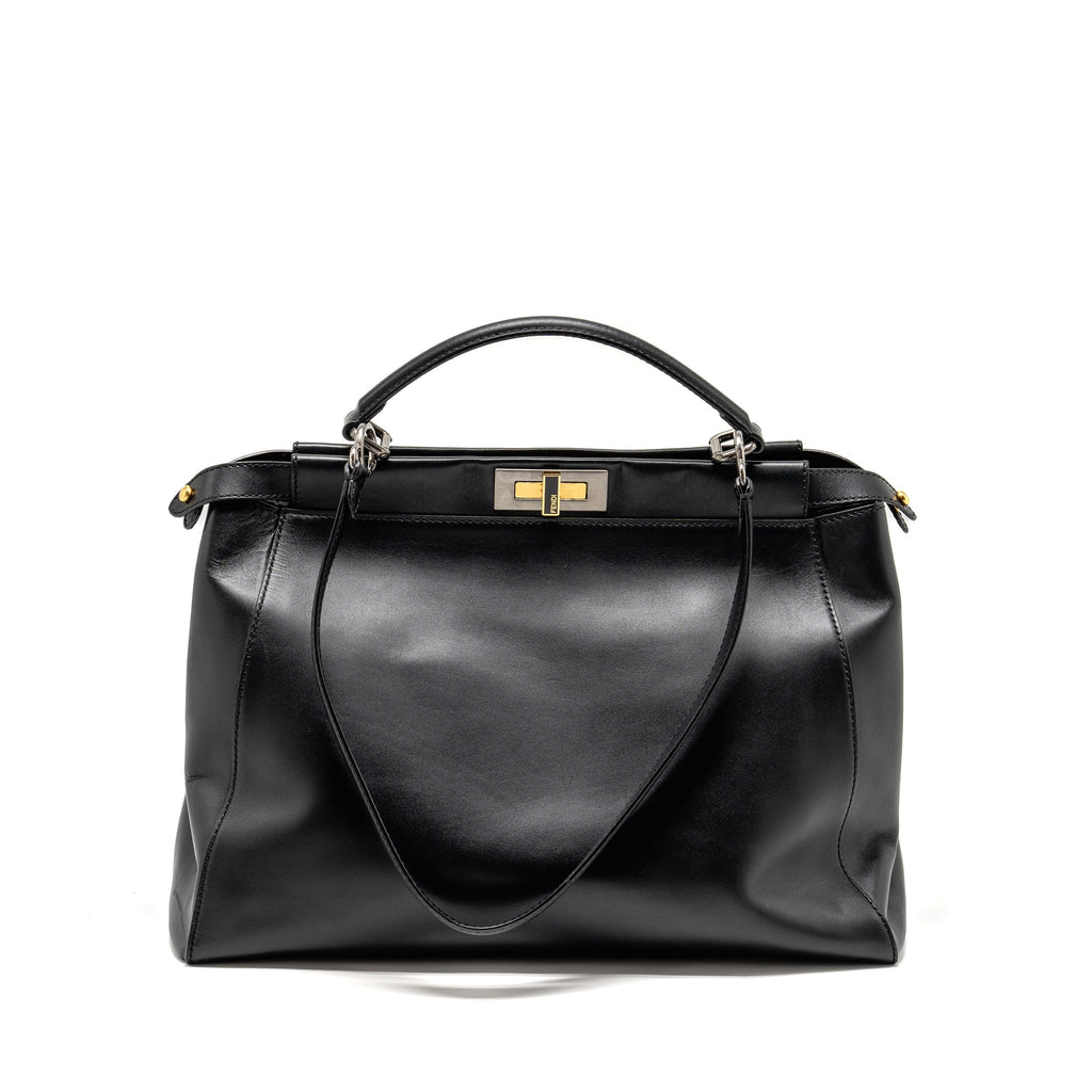 FENDI LARGE PEEKABOO BAG CALFSKIN BLACK GHW