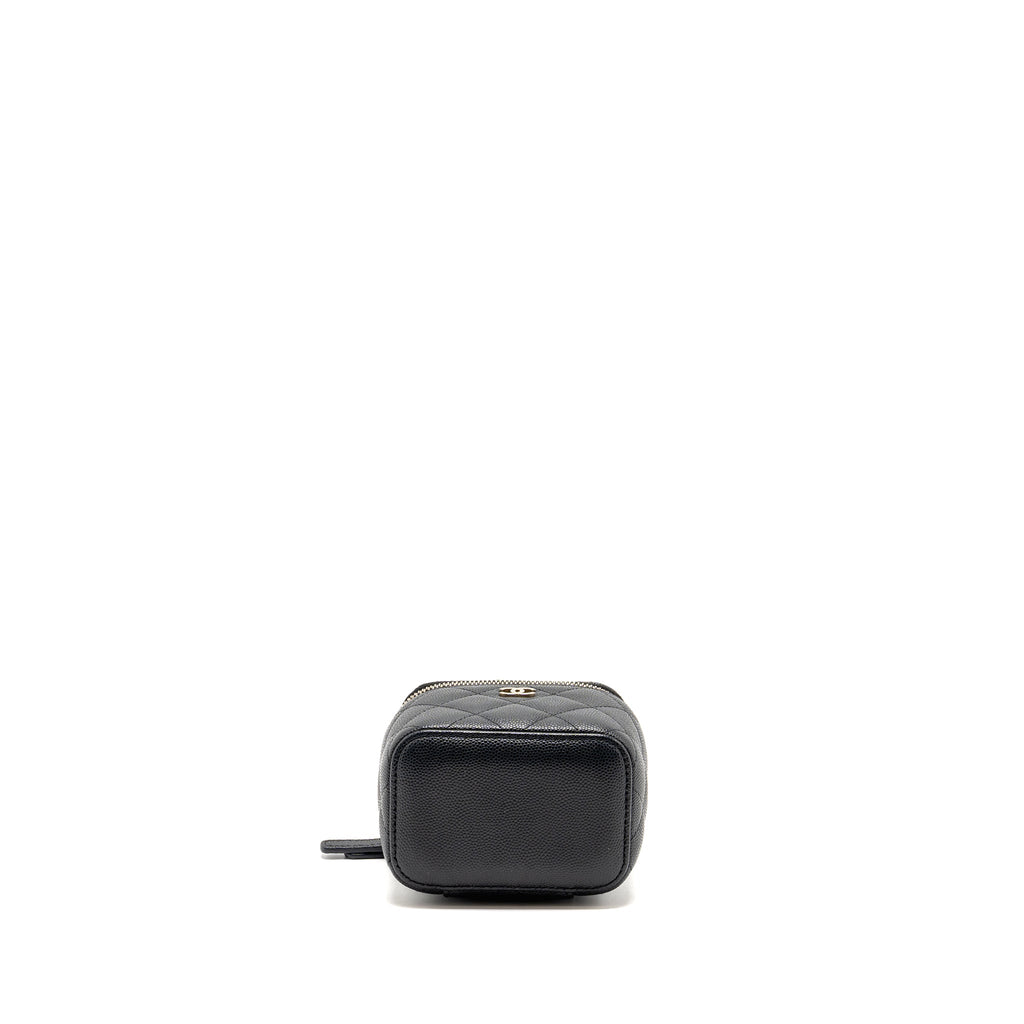 CHANEL CLASSIC SMALL VANITY WITH CHAIN CAVIAR BLACK LGHW
