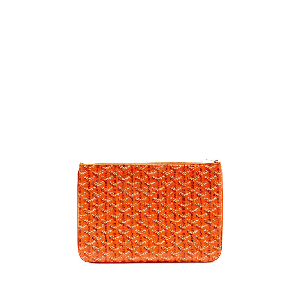 GOYARD SENAT MM POUCH GOYARDINE CANVAS ORANGE SHW