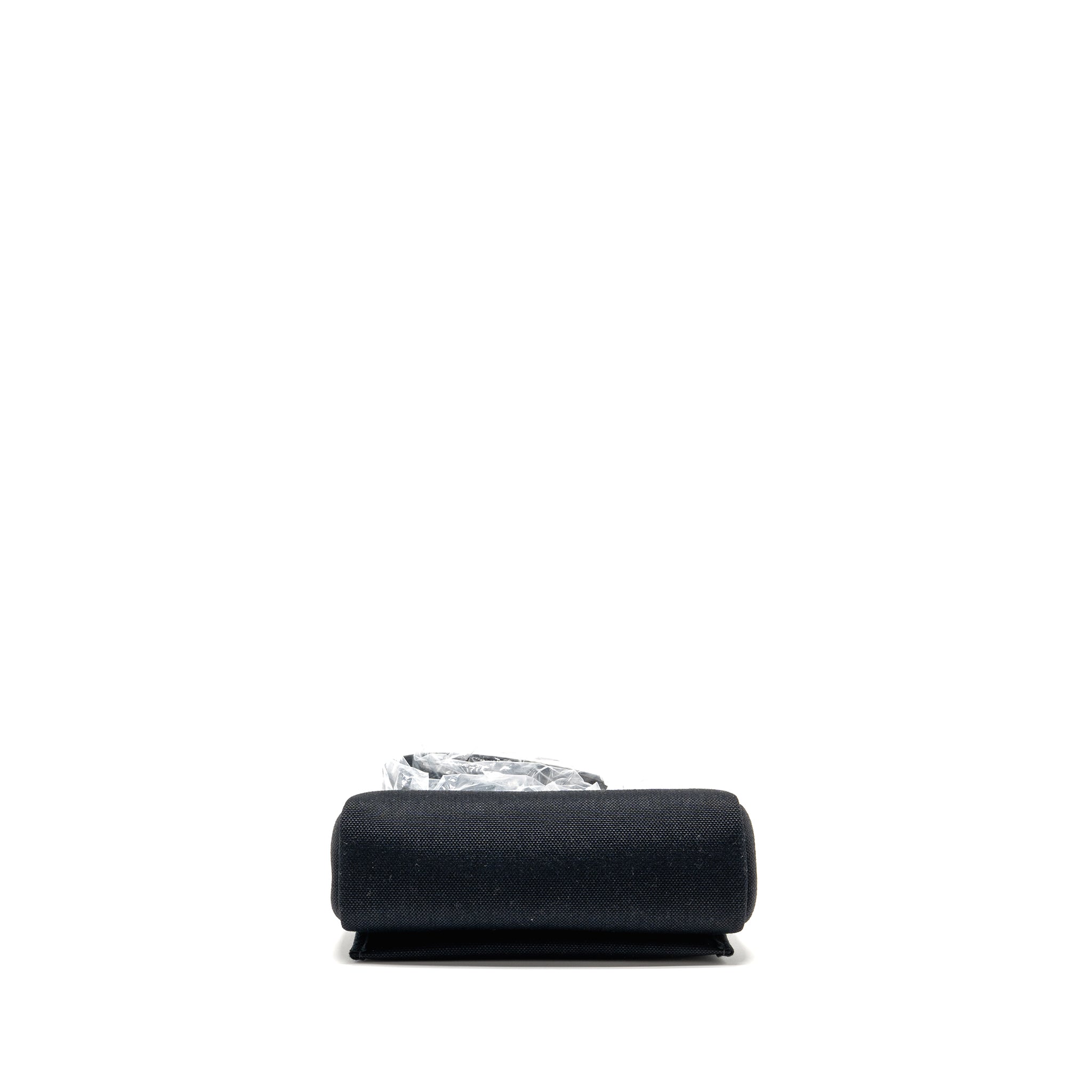 HERMES MINI HERBAG CANVAS / HUNTER LEATHER BLACK SHW