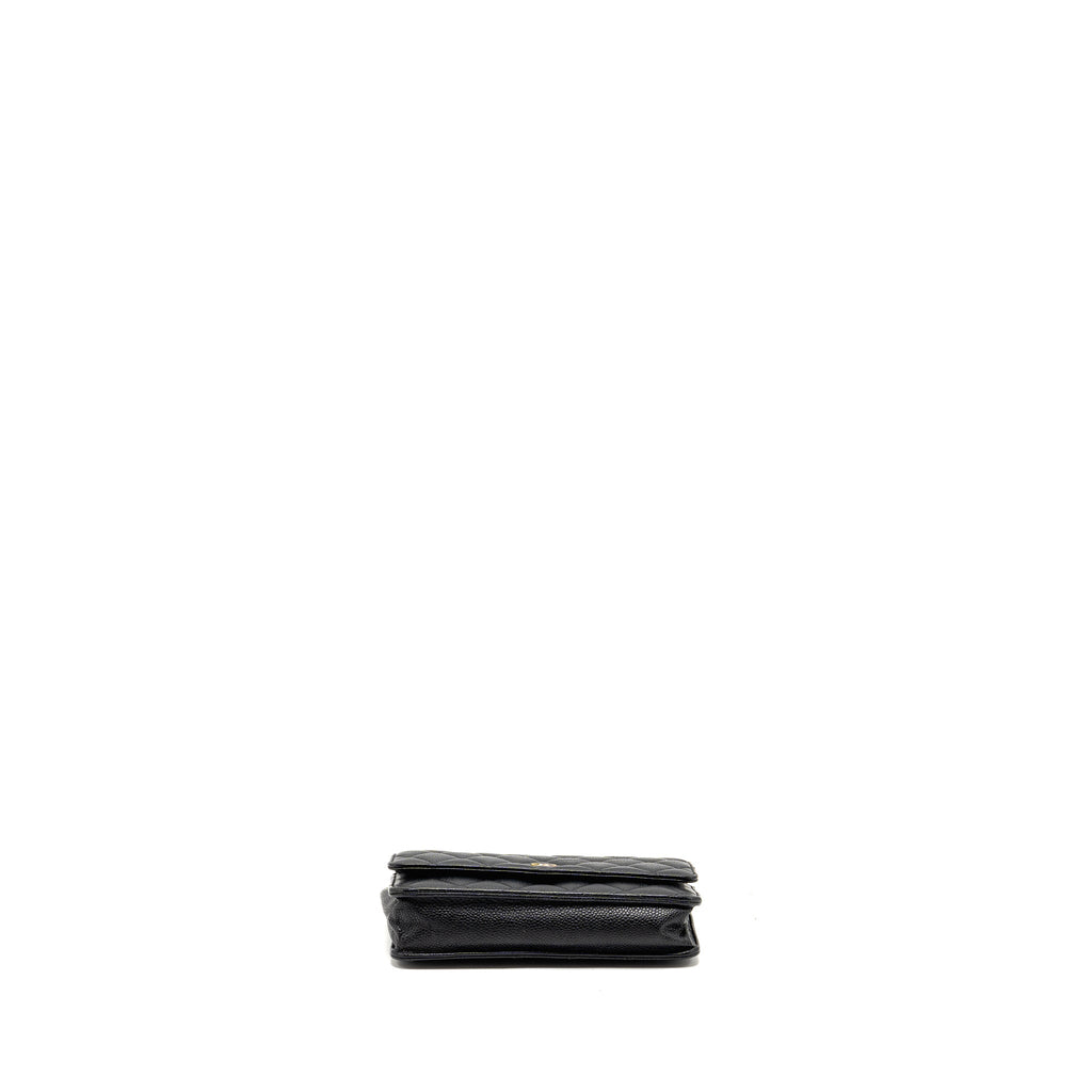 CHANEL CLASSIC WALLET ON CHAIN CAVIAR BLACK GHW