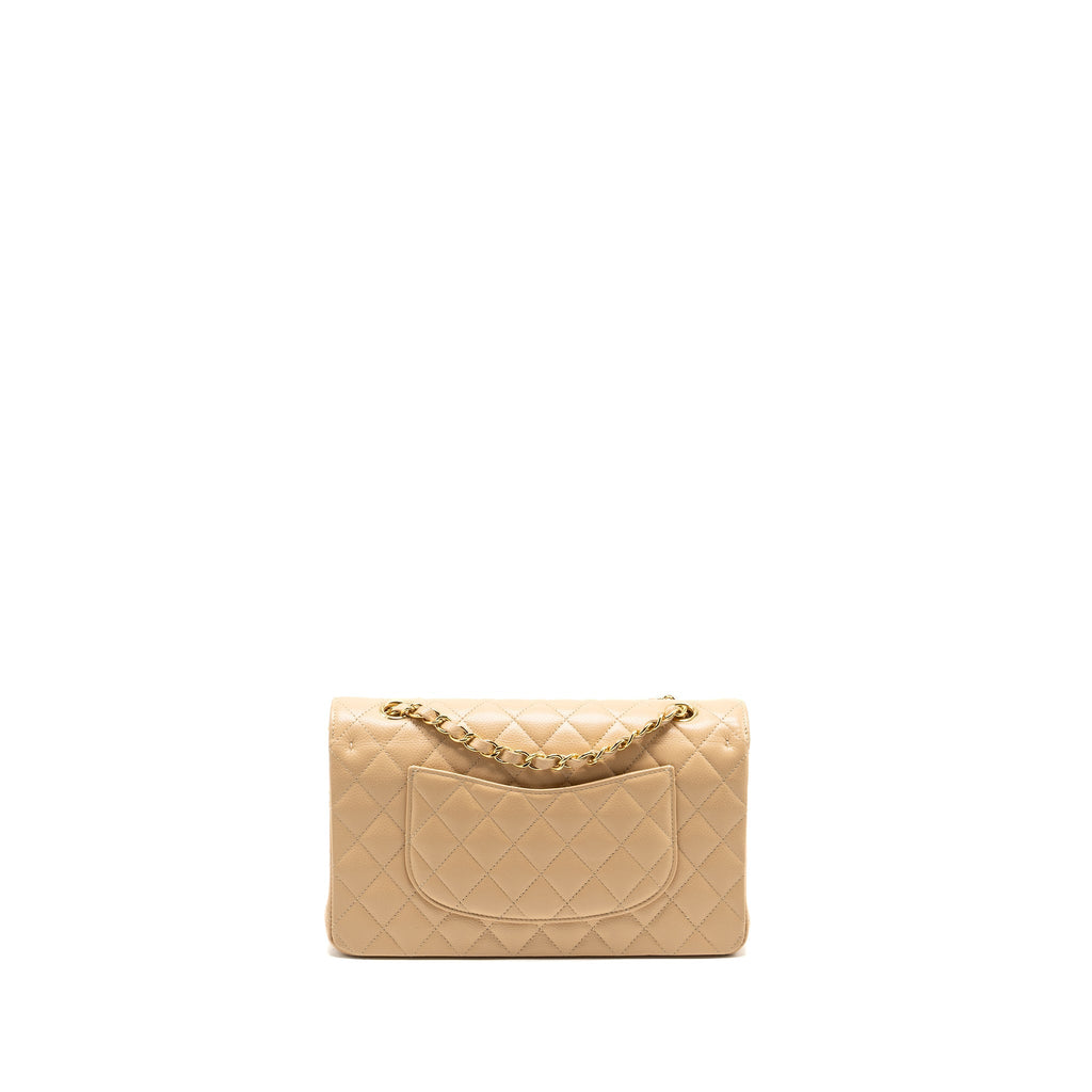 CHANEL MEDIUM CLASSIC DOUBLE FLAP BAG CAVIAR BEIGE GHW