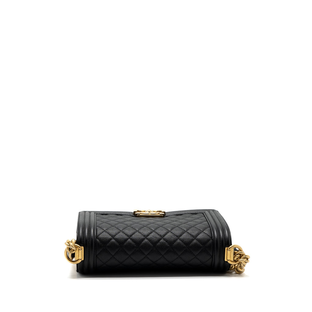 CHANEL MEDIUM CLASSIC BOY BAG CAVIAR BLACK GHW