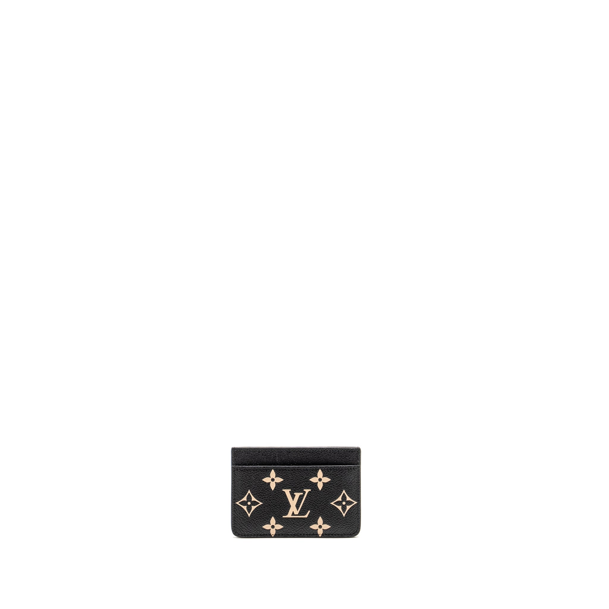 LOUIS VUITTON CARD HOLDER BICOLOUR MONOGRAM EMPREINTE BLACK /BEIGE GHW