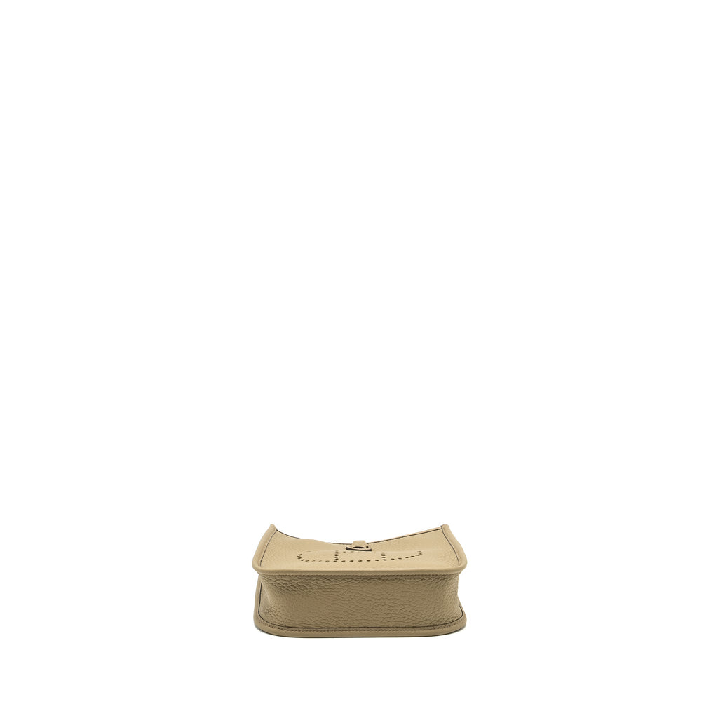HERMES MINI EVELYNE CLEMENCE BEIGE MARFA WITH MULTICOLOUR STRAP SHW