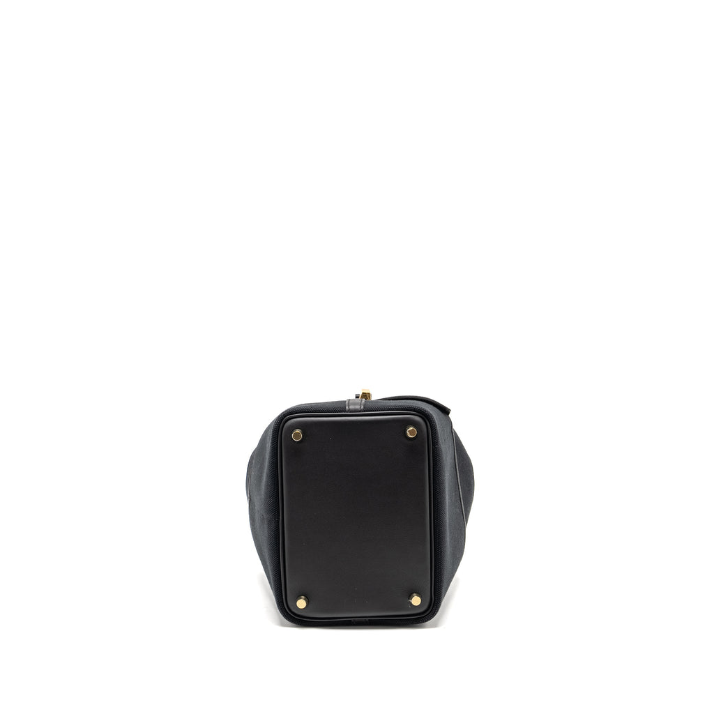 HERMES CARGO PICOTIN 18 LOCK BAG SWIFT / TOILE CANVAS BLACK GHW