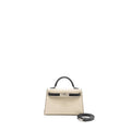 HERMES MINI KELLY II SPECIAL ORDER EPSOM NATA/BLACK SHW