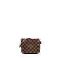 LOUIS VUITTON VINTAGE SQUARE SHOULDER BAG DAMIER EBENE GHW