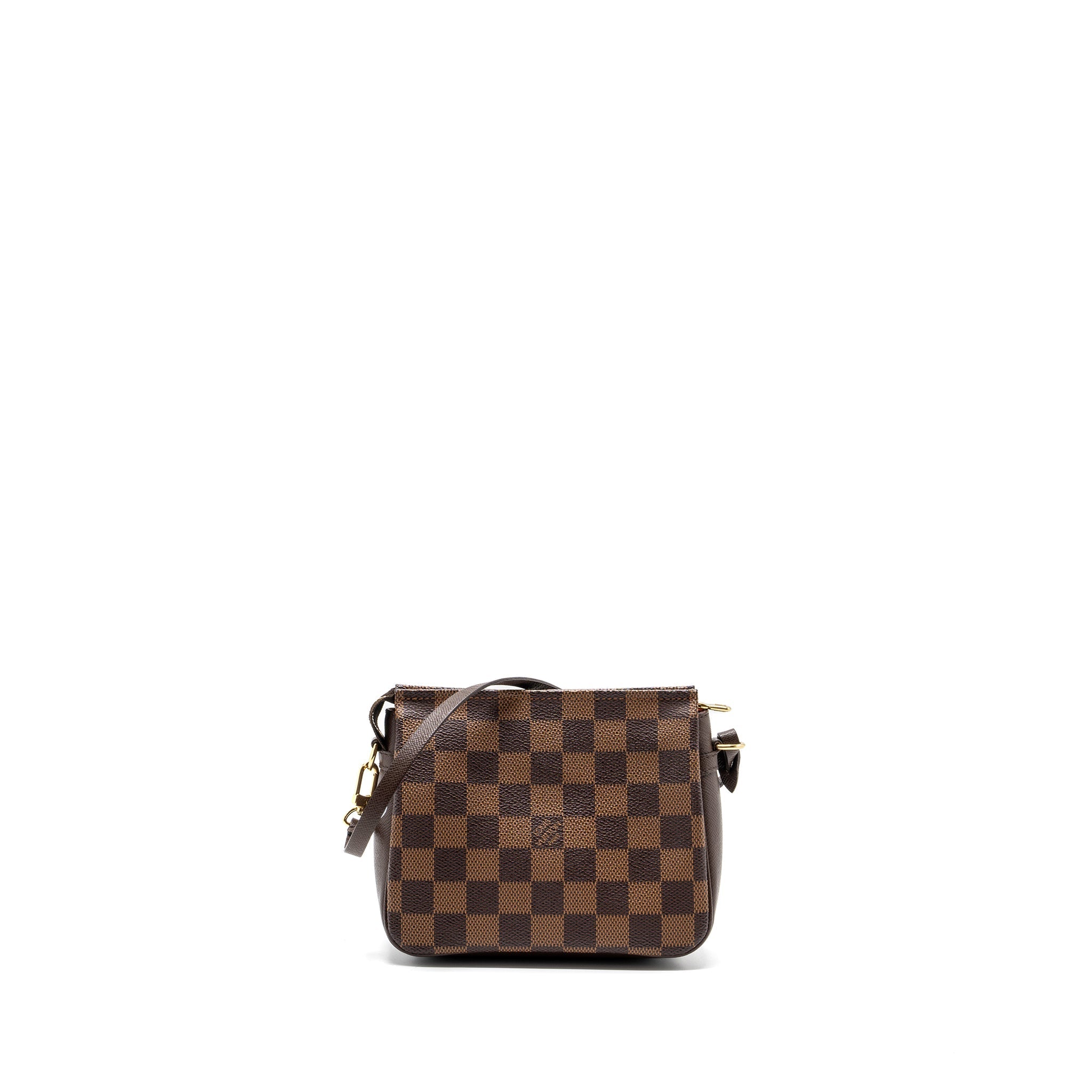 LOUIS VUITTON VINTAGE SQUARE SHOULDER BAG DAMIER EBENE GHW
