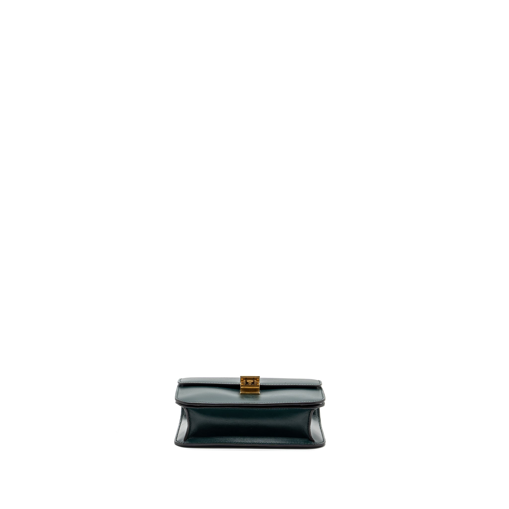 CELINE TEEN CLASSIC BOX BAG CALFSKIN DARK GREEN GHW