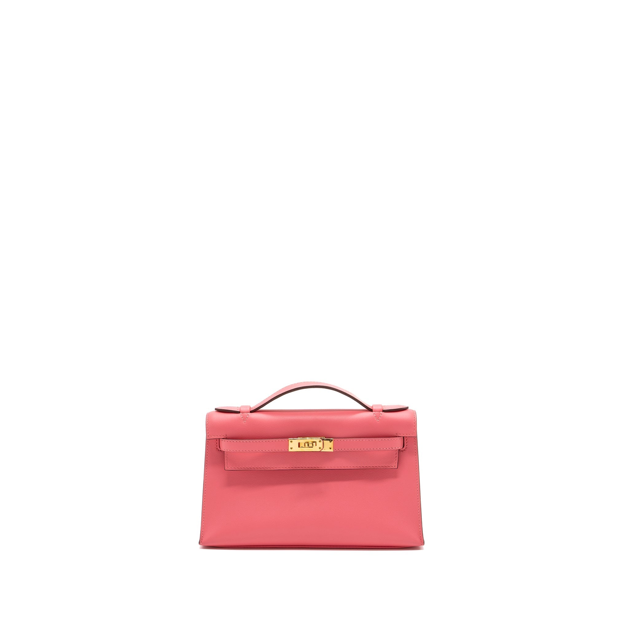 HERMES KELLY POCHETTE SWIFT ROSE AZALEE GHW