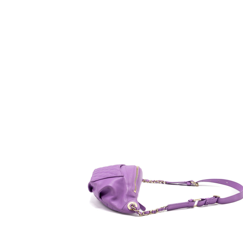 CHANEL BELT BAG LAMBSKIN PURPLE LGHW