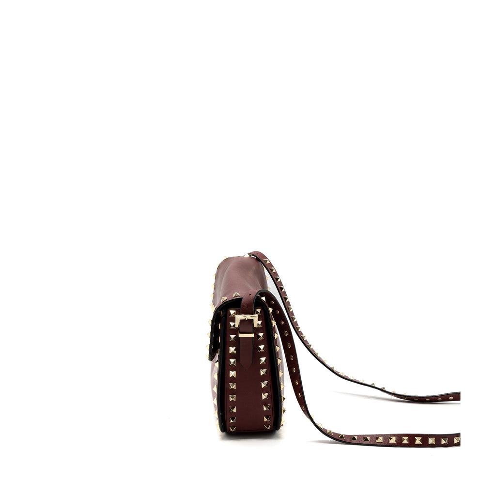 VALENTINO ROCKSTUD FLAP BAG CALFSKIN RED GHW