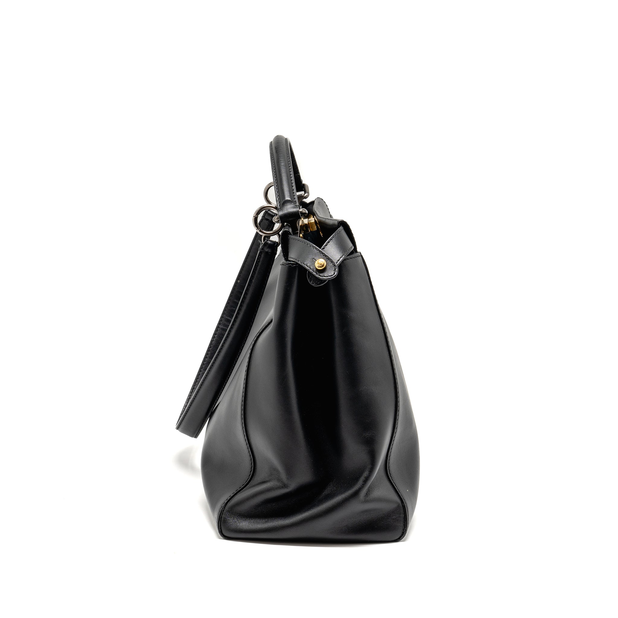 FENDI LARGE PEEKABOO BAG CALFSKIN BLACK GHW