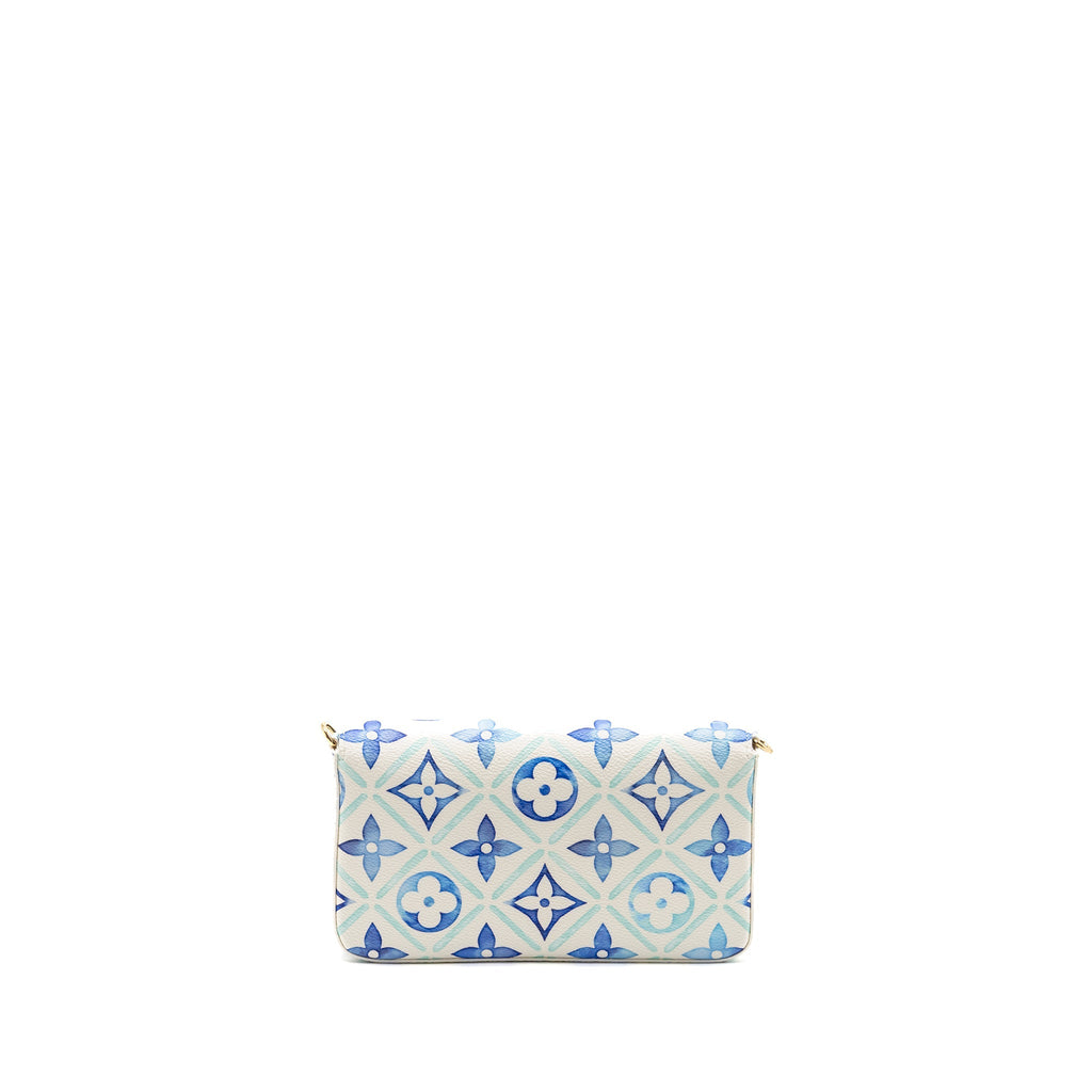 LOUIS VUITTON FELICIE POCHETTE MONOGRAM CANVAS BLUE/MULTICOLOUR GHW