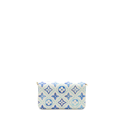 LOUIS VUITTON FELICIE POCHETTE MONOGRAM CANVAS BLUE/MULTICOLOUR GHW