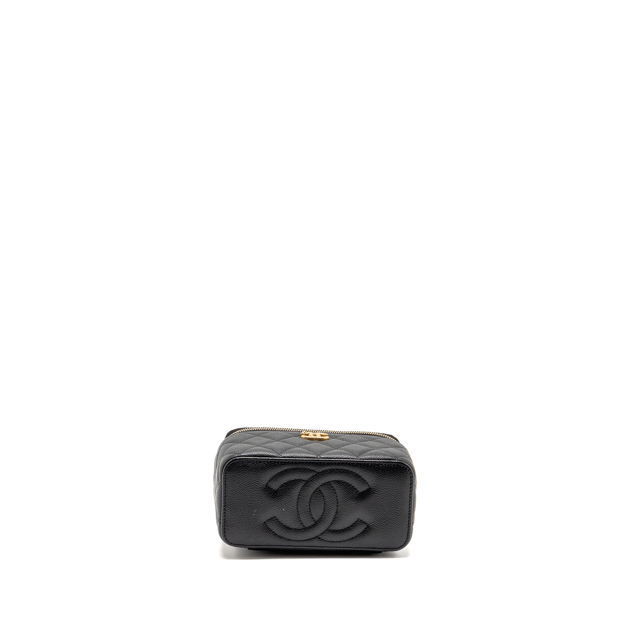 CHANEL COCO LOVE LONG VANITY WITH ADJUSTABLE CHAIN CAVIAR BLACK GHW (MICROCHIP)