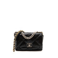 CHANEL SMALL 19 BAG LAMBSKIN BLACK MULTICOLOUR HARDWARE (MICROCHIP)