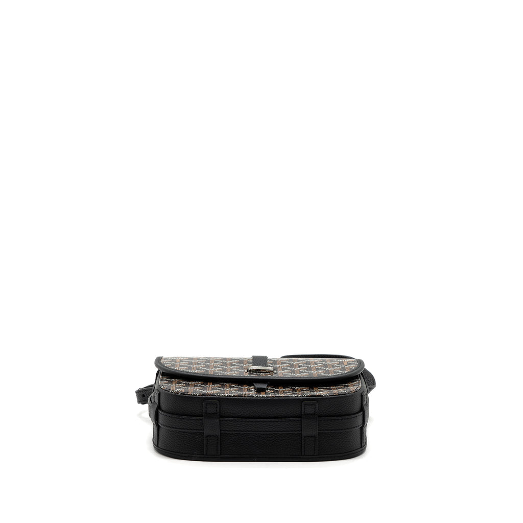 GOYARD MESSENGER BAG CALFSKIN/GOYARDINE CANVAS BLACK SHW