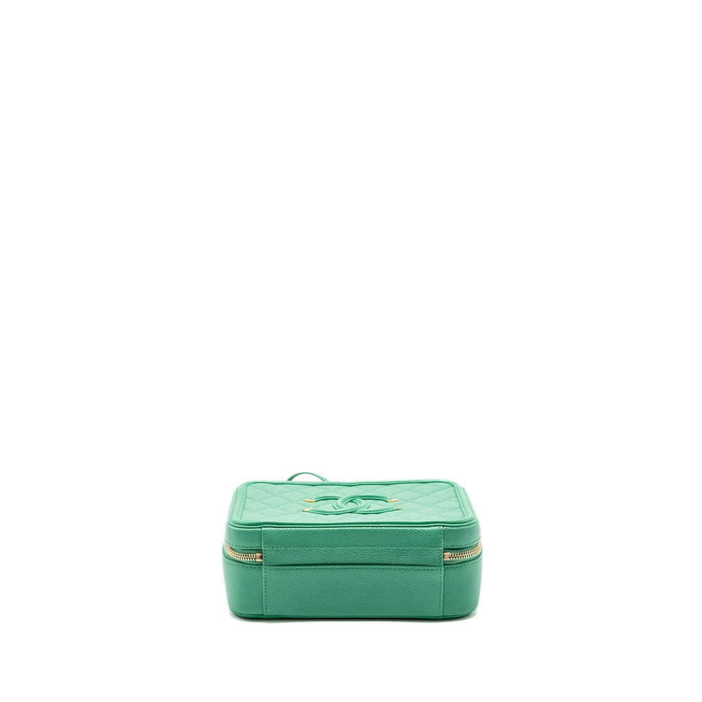 CHANEL MEDIUM FILIGREE VANITY CASE CAVIAR GREEN GHW
