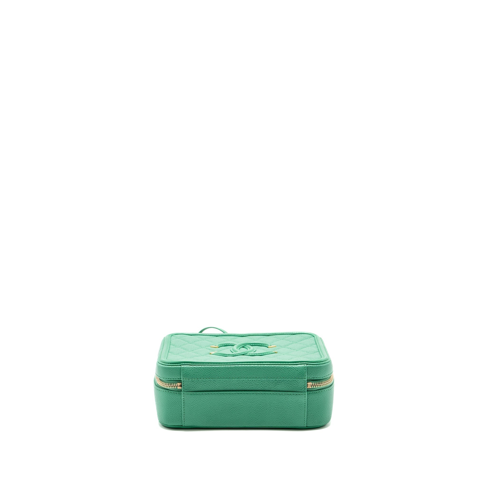 CHANEL MEDIUM FILIGREE VANITY CASE CAVIAR GREEN GHW