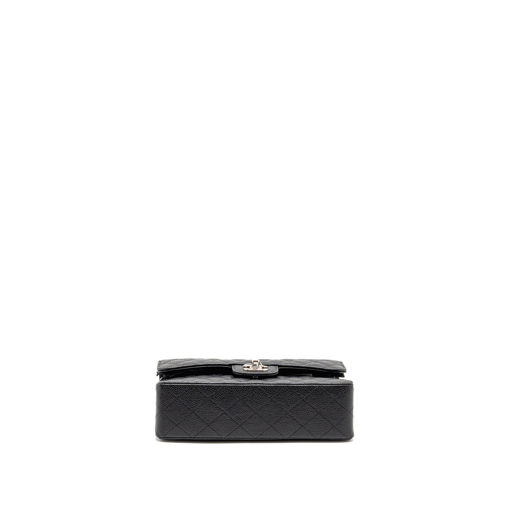 CHANEL SMALL CLASSIC DOUBLE FLAP BAG CAVIAR BLACK SHW