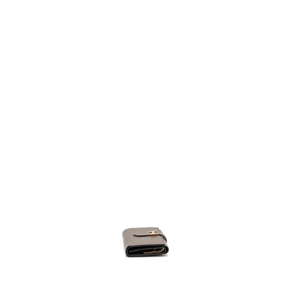 HERMES BEARN COMPACT WALLET EPSOM GRIS ETAIN RGHW
