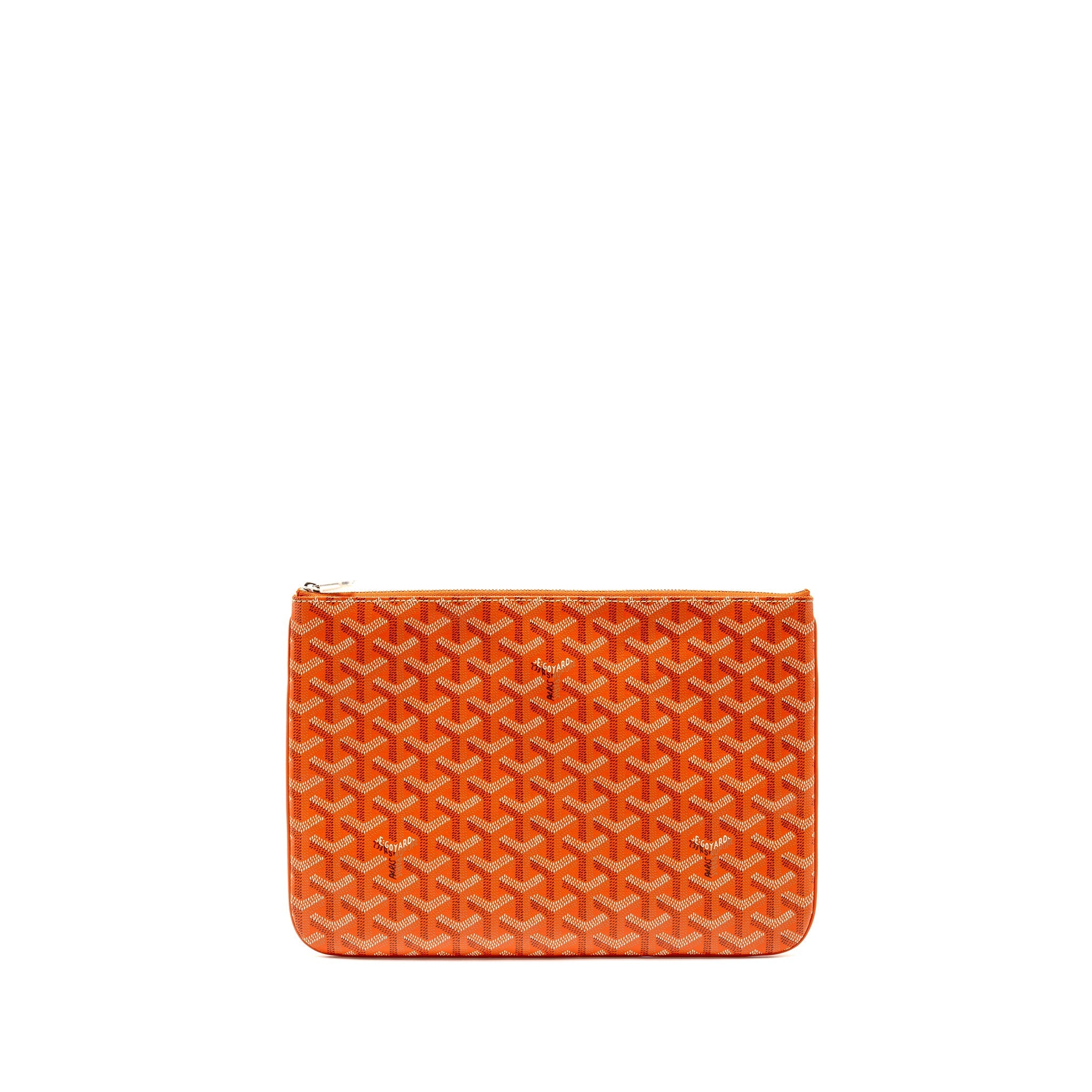 GOYARD SENAT MM POUCH GOYARDINE CANVAS ORANGE SHW