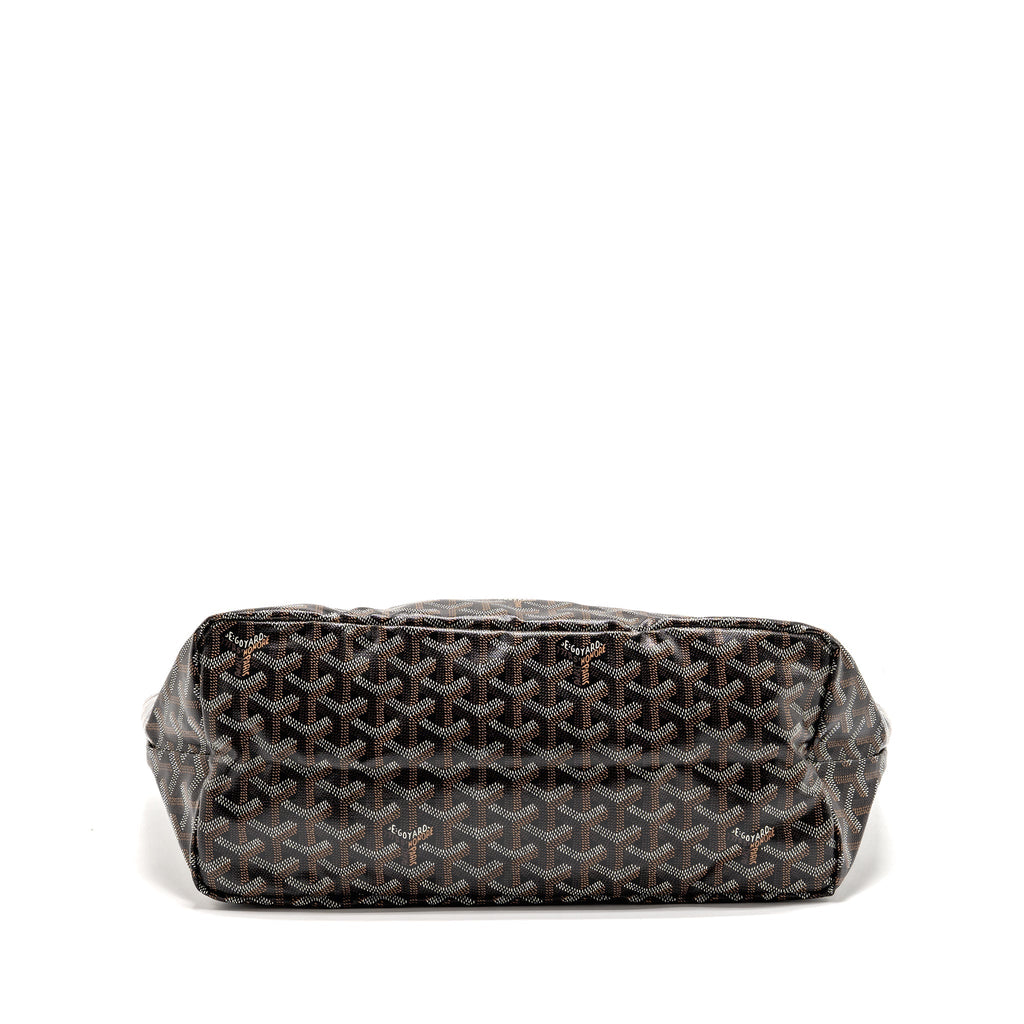 GOYARD SAINT LOUIS PM TOTE BAG GOYARDLINE CANVAS BLACK SHW