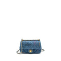 CHANEL 22P FLAP BAG DENIM BLUE GHW (MICROCHIP)