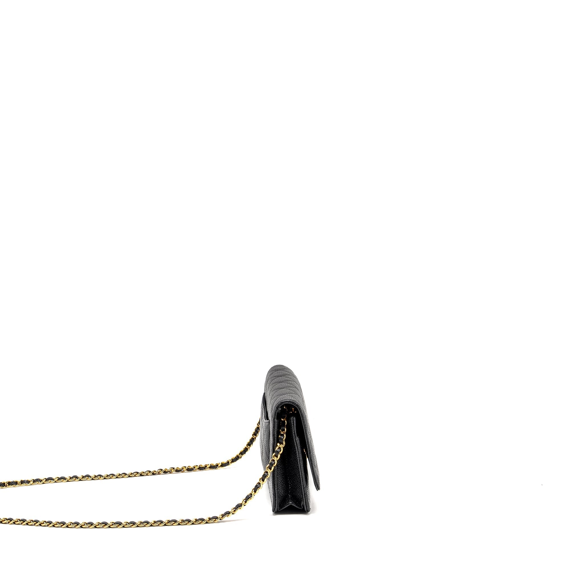 CHANEL CLASSIC WALLET ON CHAIN CAVIAR BLACK GHW