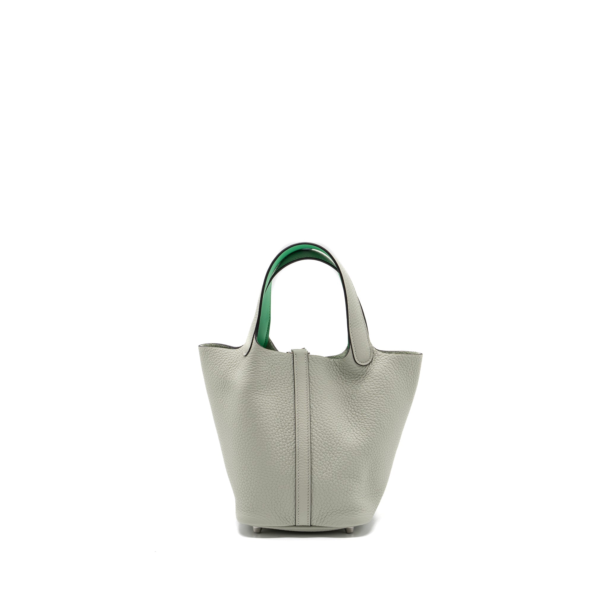HERMES PICOTIN 18 LOCK BAG CLEMENCE / SWIFT GRIS NEVE/ VERT COMICS SHW