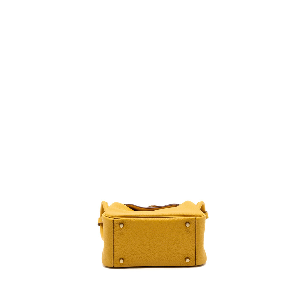 HERMES MINI LINDY CLEMENCE JAUNE AMBER GHW